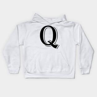 Black letter Q in vintage style Kids Hoodie